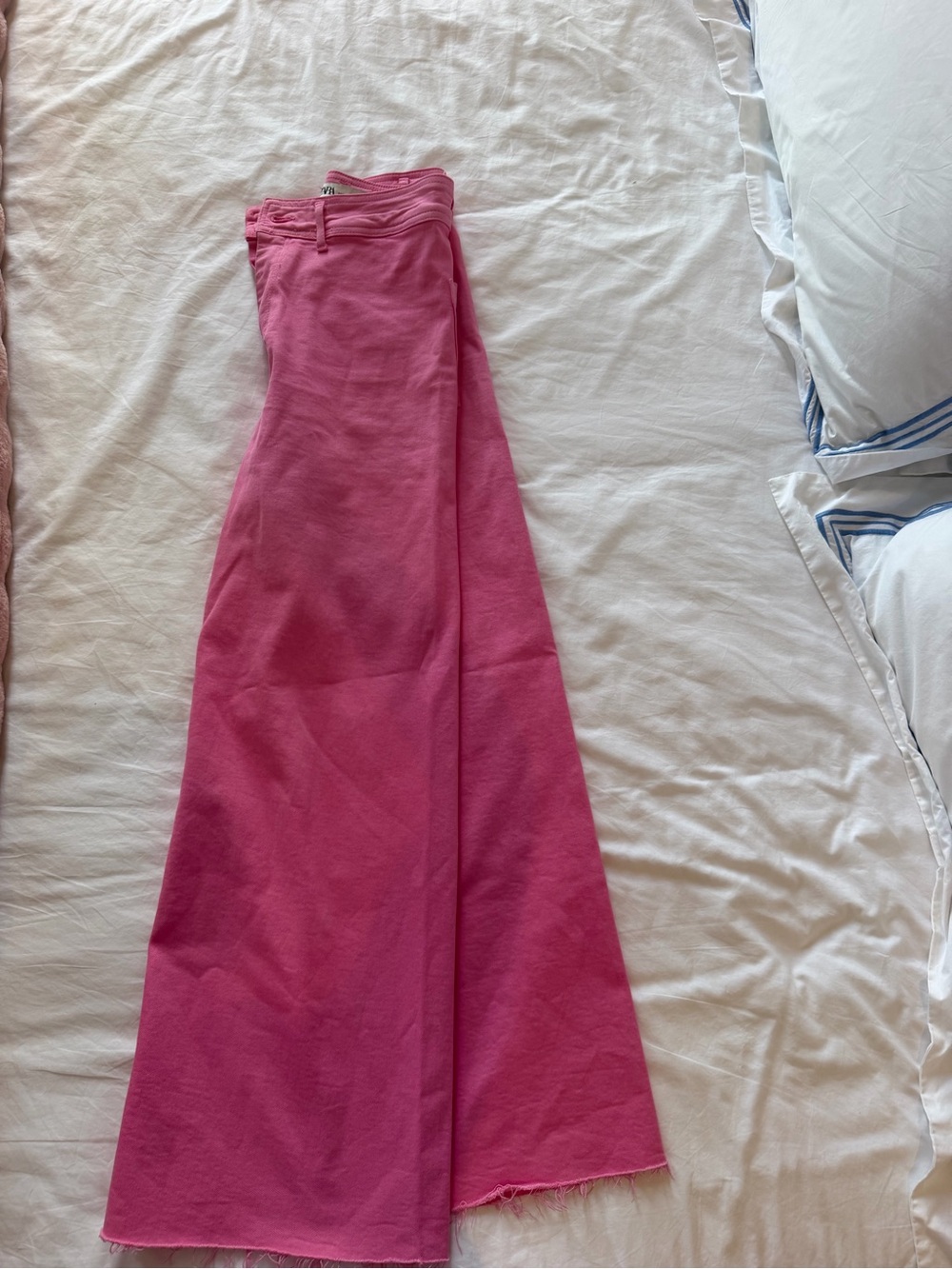 Women's High-Waist Pink Wide-Leg jeans
